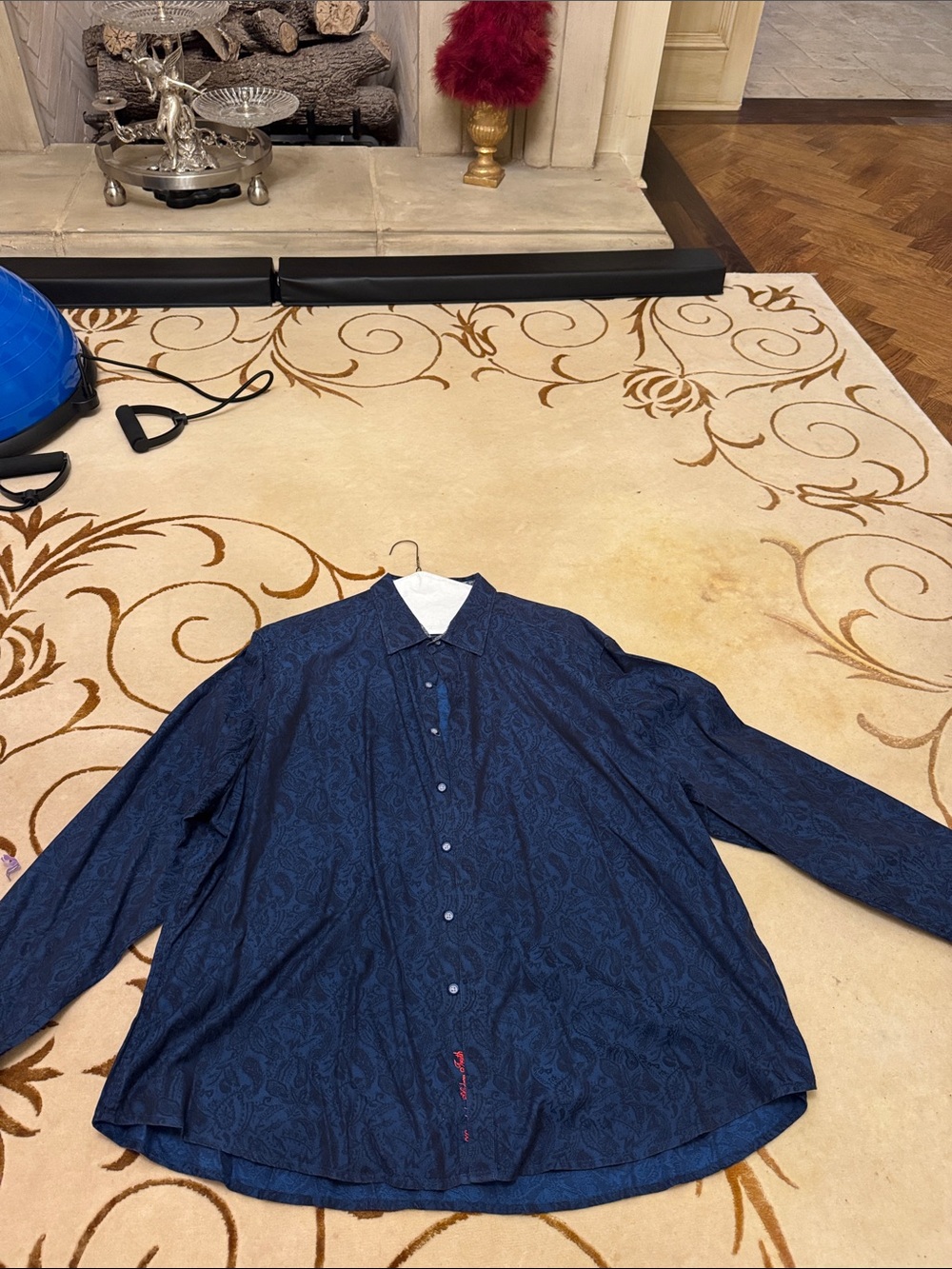 Robert Graham Navy Paisley-Print Lightweight Shirt Jacket